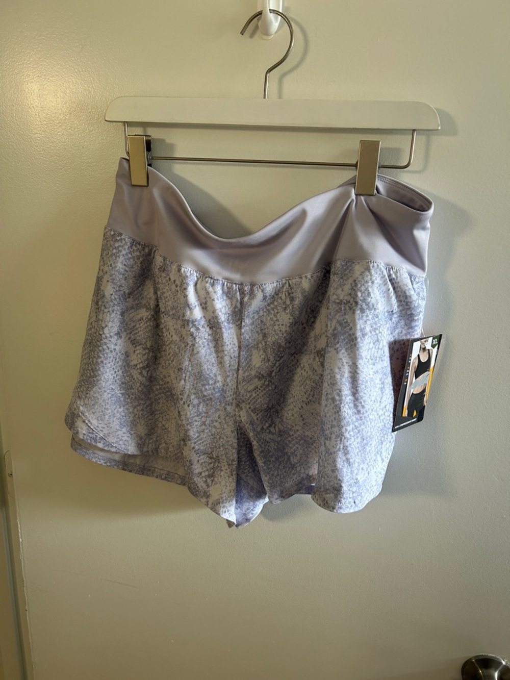 Avia Lavender Snake-Print Athletic Shorts